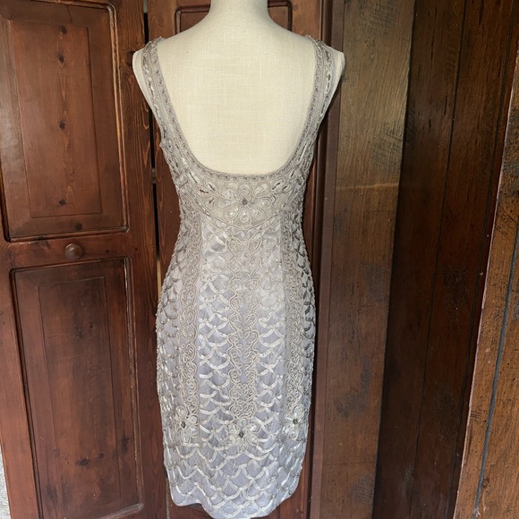 Womens Sue Wong Formal Dress Size 2 Sleeveless Silver Sequin Cocktail Wedding‎ - Picture 5 of 8